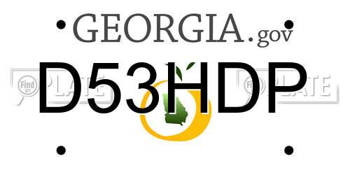 D53HDP Georgia License Plate