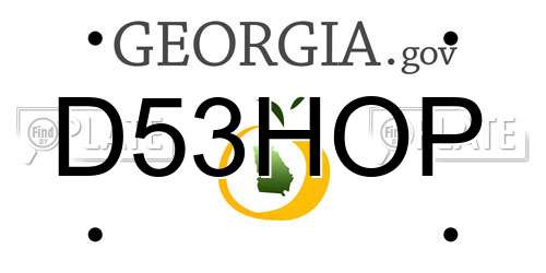 D53HOP Georgia License Plate