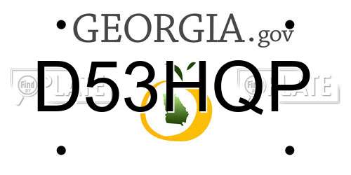 D53HQP Georgia License Plate