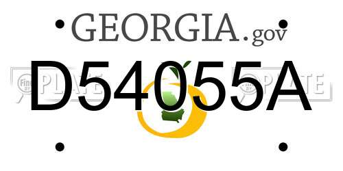 D54055A Georgia License Plate