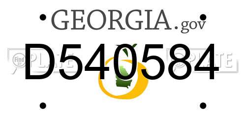 D540584 Georgia License Plate