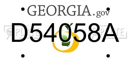 D54058A Georgia License Plate