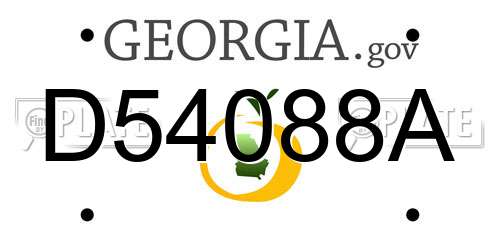 D54088A Georgia License Plate