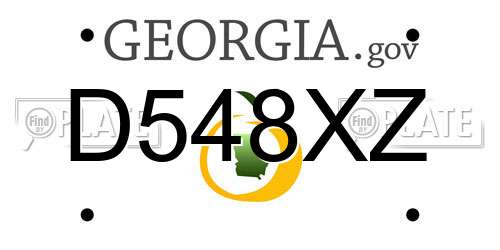 D548XZ Georgia License Plate