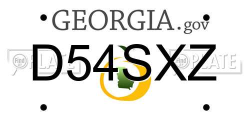 D54SXZ Georgia License Plate