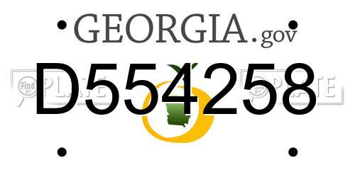 D554258 Georgia License Plate
