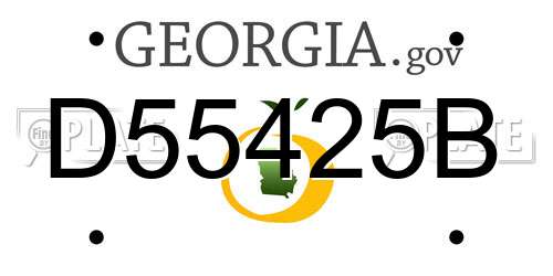 D55425B Georgia License Plate