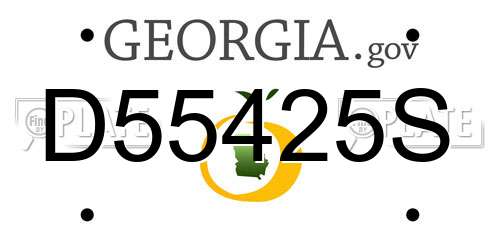 D55425S Georgia License Plate