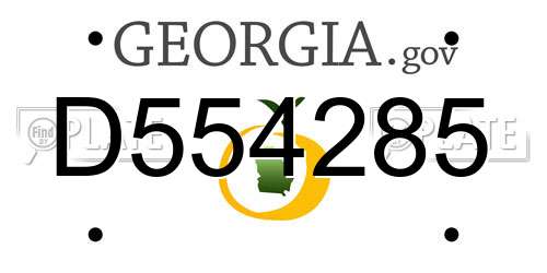 D554285 Georgia License Plate