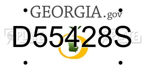 D55428S Georgia License Plate