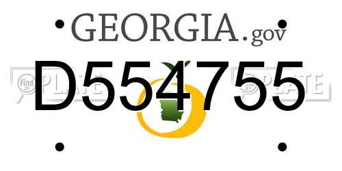 D554755 Georgia License Plate