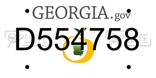 D554758 Georgia License Plate