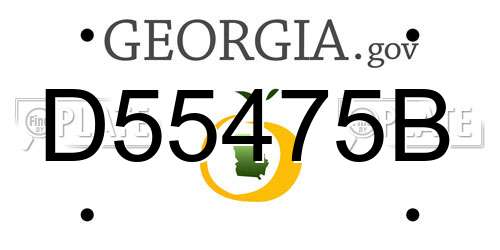 D55475B Georgia License Plate
