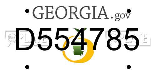 D554785 Georgia License Plate