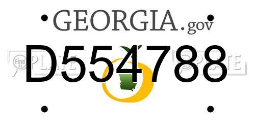 D554788 Georgia License Plate