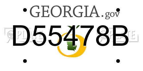 D55478B Georgia License Plate