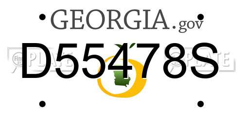 D55478S Georgia License Plate