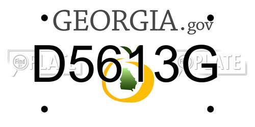 D5613G Georgia License Plate