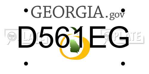 D561EG Georgia License Plate