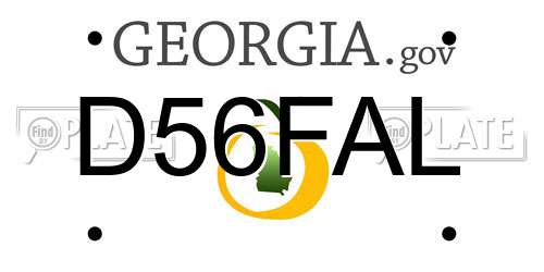 D56FAL Georgia License Plate