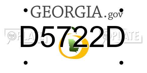 D5722D Georgia License Plate