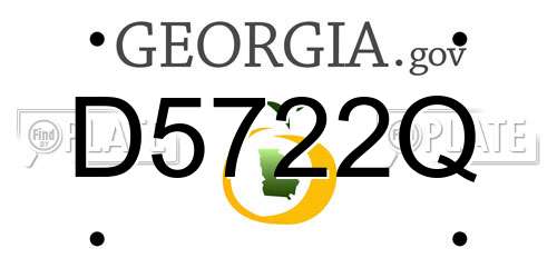 D5722Q Georgia License Plate