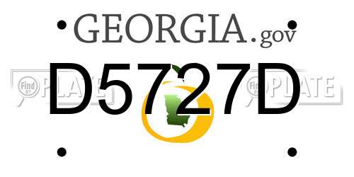 D5727D Georgia License Plate