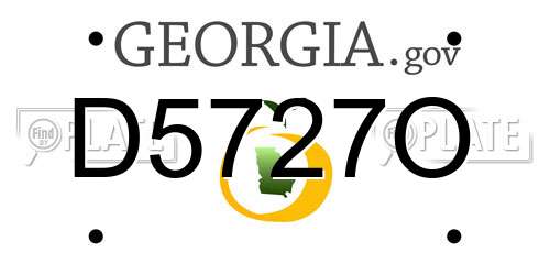 D5727O Georgia License Plate