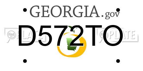 D572TO Georgia License Plate