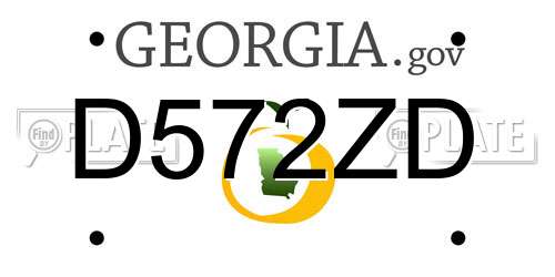 D572ZD Georgia License Plate