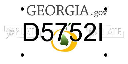 D5752I Georgia License Plate