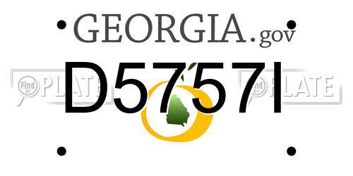 D5757I Georgia License Plate