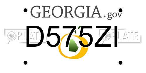 D575ZI Georgia License Plate