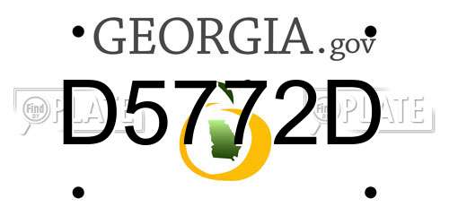 D5772D Georgia License Plate