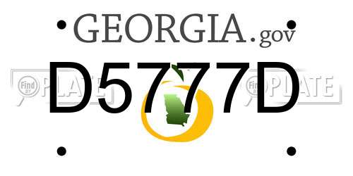 D5777D Georgia License Plate