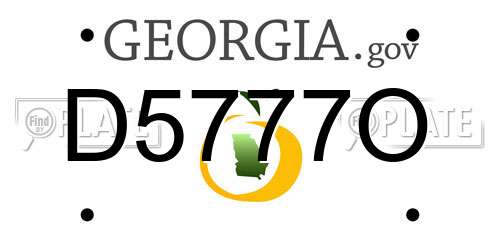 D5777O Georgia License Plate