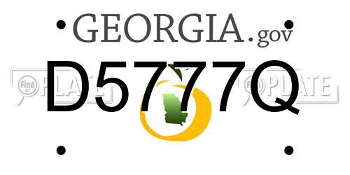 D5777Q Georgia License Plate