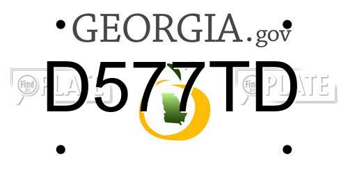 D577TD Georgia License Plate