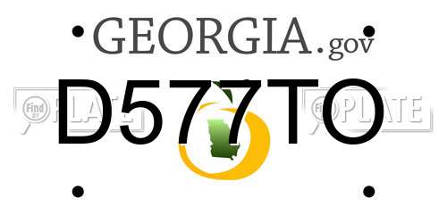 D577TO Georgia License Plate