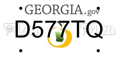 D577TQ Georgia License Plate