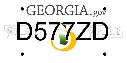 D577ZD Georgia License Plate