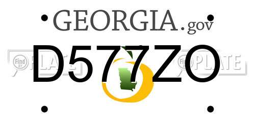 D577ZO Georgia License Plate