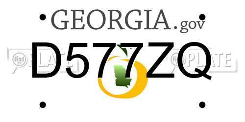 D577ZQ Georgia License Plate