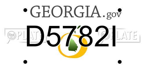 D5782I Georgia License Plate