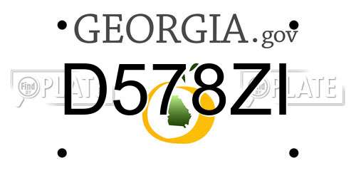 D578ZI Georgia License Plate