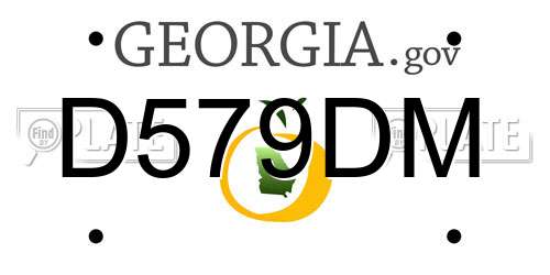 D579DM Georgia License Plate