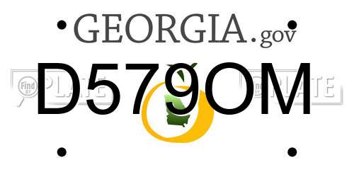 D579OM Georgia License Plate