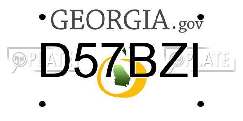 D57BZI Georgia License Plate