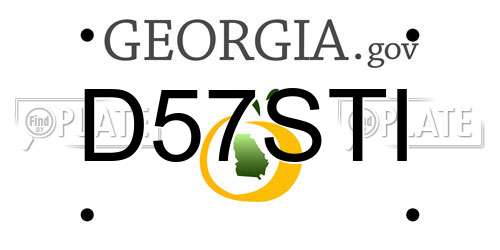 D57STI Georgia License Plate