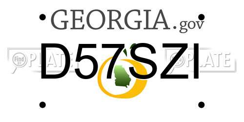 D57SZI Georgia License Plate